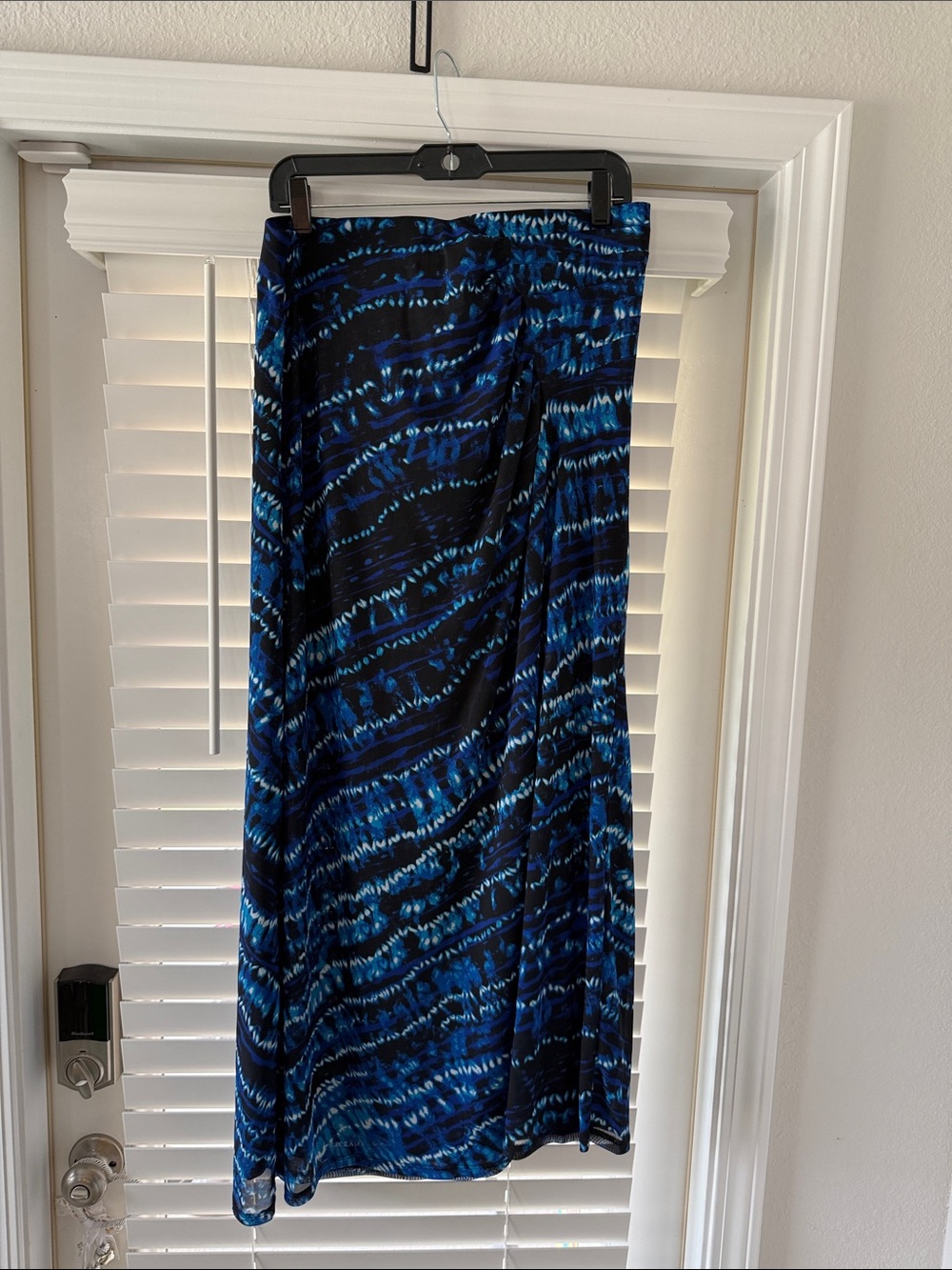 Beige by eci Blue and Black Maxi Skirt